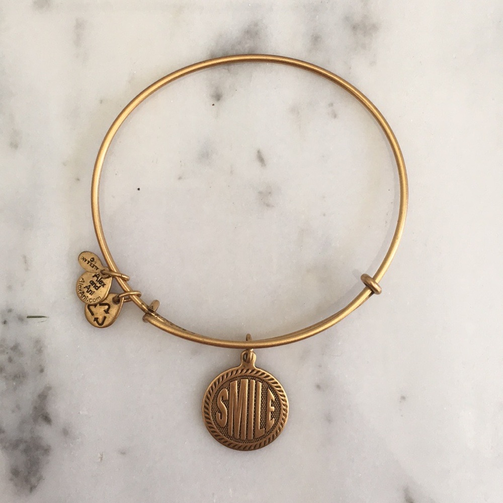 Alex & Ani Gold "Smile" Bracelet